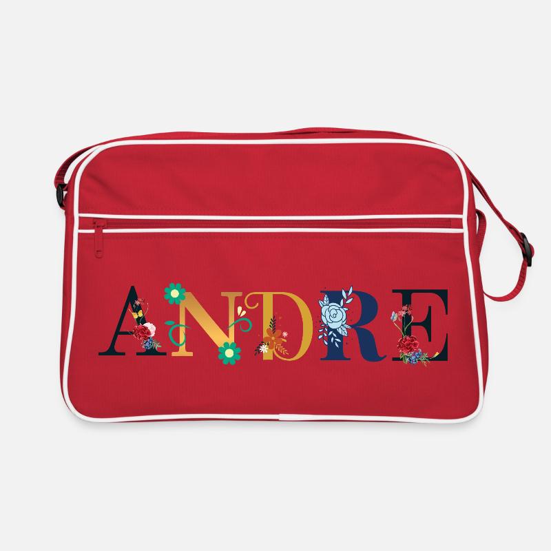 ANDRE Name mit Blumen geschmückt Retro Tasche
