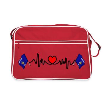 Cardio de fréquence cardiaque pour le Wisconsin - Sac Retro - rouge/blanc - Devant