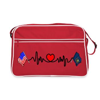 Cardio heart avec drapeau des États-Unis et drapeau de la Pennsylvanie - Sac Retro - rouge/blanc - Devant