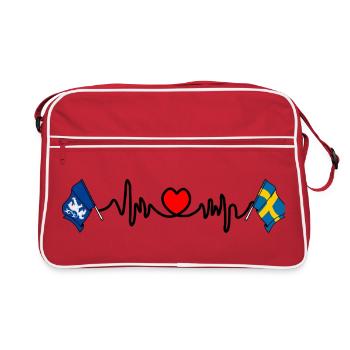 Fréquence cardiaque de Halland et de la Suède - Sac Retro - rouge/blanc - Devant
