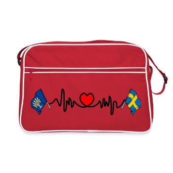 Blekinge & Sweden – Heart for the region - Retro Bag - red/white - Front