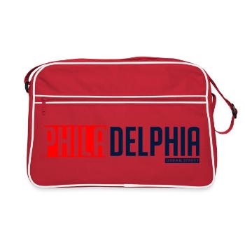 Conception de la silhouette de la ligne d’horizon de Philadelphie - Sac Retro - rouge/blanc - Devant