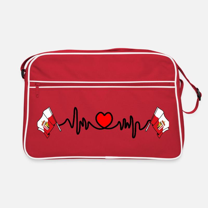 Upper Austria Flag Heartbeat Retro Bag