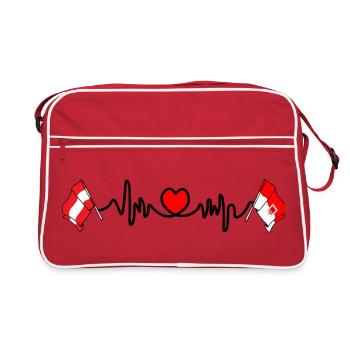 Drapeaux du Vorarlberg avec battement de cœur - Sac Retro - rouge/blanc - Devant