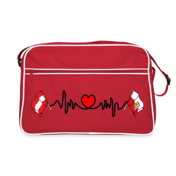 Upper Austria Flag Heartbeat - Retro Bag - red/white - Front