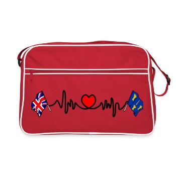 Cheshire et le rythme cardiaque du Royaume-Uni - Sac Retro - rouge/blanc - Devant