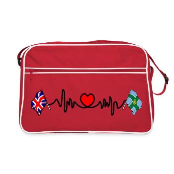 Derbyshire & UK Heartbeat - Sac Retro - rouge/blanc - Devant