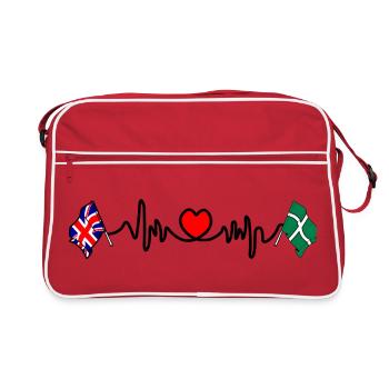 Battement de cœur du Devon & Grande-Bretagne - Sac Retro - rouge/blanc - Devant