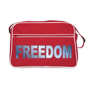 Freedom Typography Statement Design - Retro Bag - red/white - Front