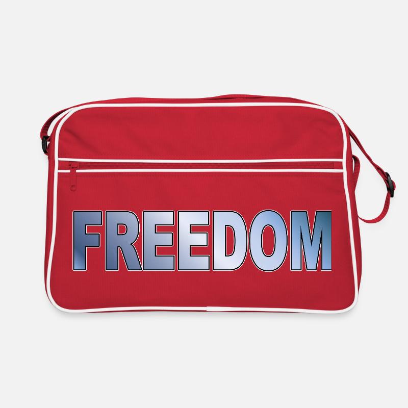 Freedom Typography Statement Design Retro Bag