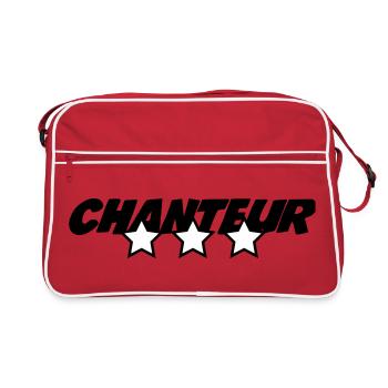 Singer – music, stage, passion, voice, performance - Retro Bag - red/white - Front