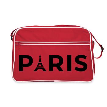 Paris Eiffel Tower Noir Souvenir France - Sac Retro - rouge/blanc - Devant