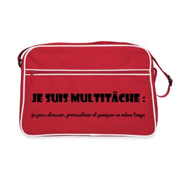 CITATION. MESSAGE. HUMOUR. CITATION. DRÔLE - Sac Retro - rouge/blanc - Devant