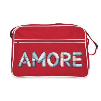 Amore Gift for Women Love Motif - Retro Bag - red/white - Front