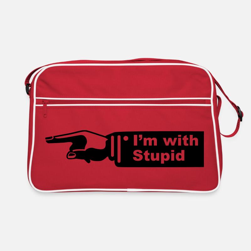im with stupid - ich bin mit dummen Retro Tasche