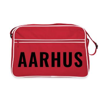 Aarhus Danemark Typographie minimale - Sac Retro - rouge/blanc - Devant