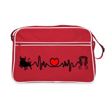 Heart rate cardio Taurus virgo - Retro Bag - red/white - Front