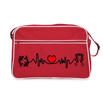 Heart rate cardio Pisces Virgo - Retro Bag - red/white - Front