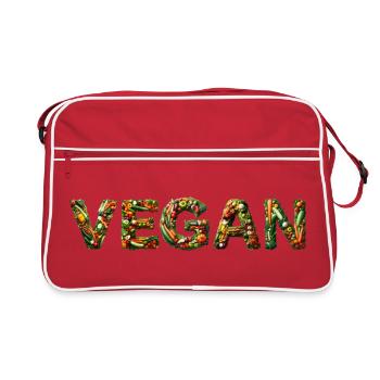 Végane – à base de plantes issues de fruits et légumes - Sac Retro - rouge/blanc - Devant