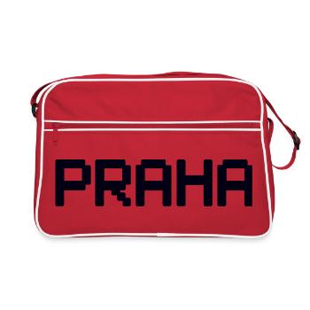 PRAHA Prague Prag - Retro Tasche - Rot/Weiß - Vorne