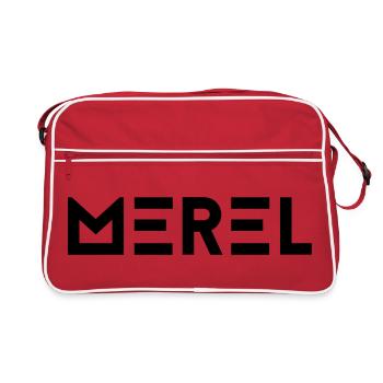 Vorname Merel - Retro Tasche - Rot/Weiß - Vorne
