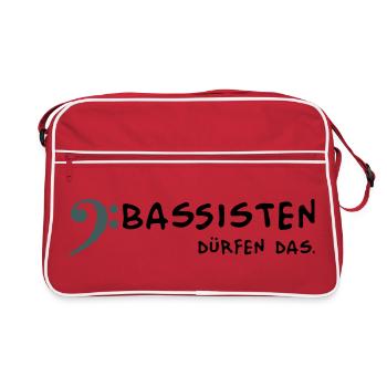 Bassists are allowed to - Retro Bag - red/white - Front