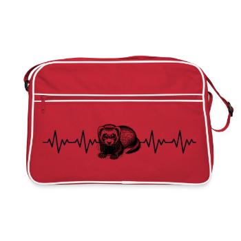 Pulsation cardiaque de l’ECG du furet - Sac Retro - rouge/blanc - Devant