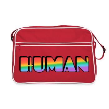 Rainbow Human Typography - Retro Bag - red/white - Front