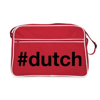 DUTCH Hashtag Niederlande Holland Niederländisch - Retro Tasche - Rot/Weiß - Vorne