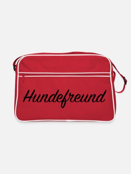 Hundefreund - Retro Tasche - Rot/Weiß - Vorne