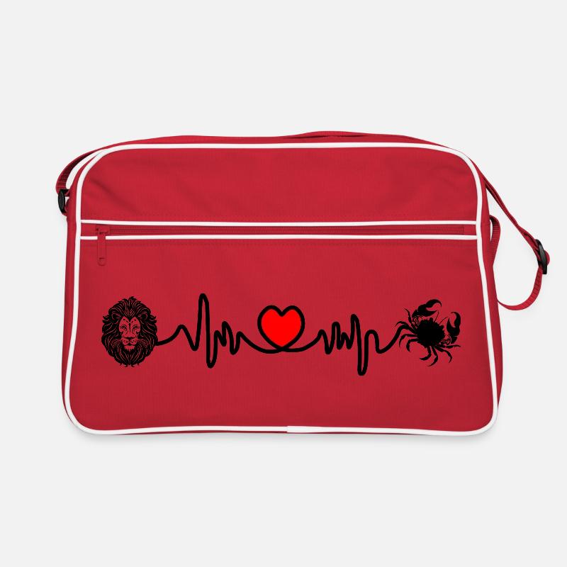 Herzfrequenz Cardio Löwe Krebs Retro Tasche