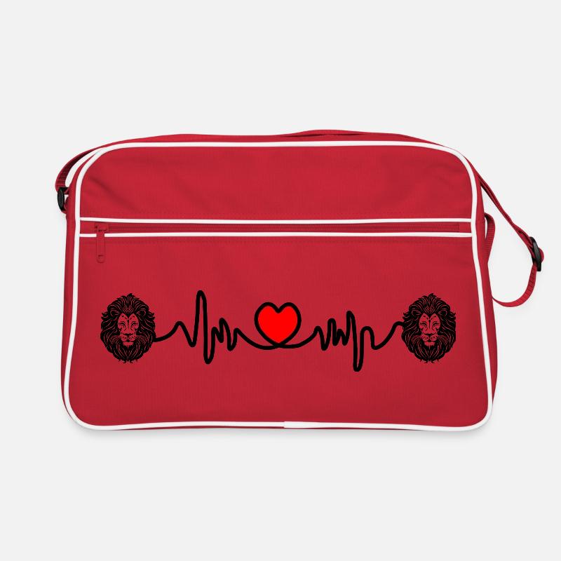 Herzfrequenz Cardio Löwe Löwin Retro Tasche