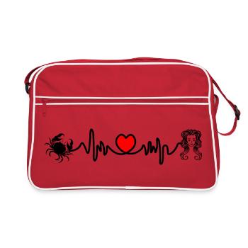 Heart rate cardio Cancer Virgo - Retro Bag - red/white - Front