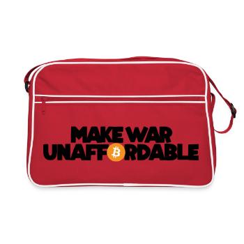 Bitcoin - Make war unaffordable - Retro Tasche - Rot/Weiß - Vorne