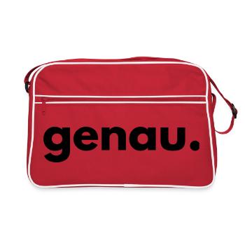 Genau – Funny Saying Statement - Retro Tasche - Rot/Weiß - Vorne