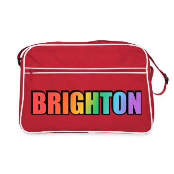 Brighton UK LGBTQ Rainbow Gay Pride - Sac Retro - rouge/blanc - Devant