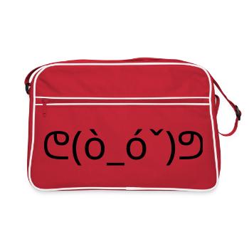 Émote Muscle ᕦ(ò_ó ˇ)ᕤ Kaomoji Fort - Sac Retro - rouge/blanc - Devant