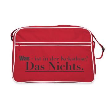 Das Nichts in der Keksdose - Retro Tasche - Rot/Weiß - Vorne