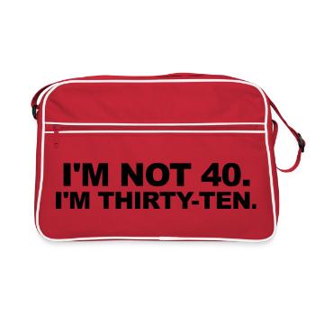 Je n’ai pas 40 ans – trente-dix ans en disant - Sac Retro - rouge/blanc - Devant