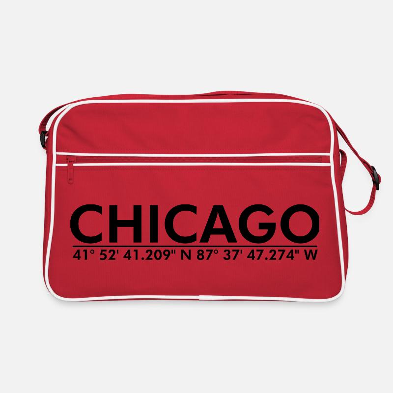 Chicago Coordinates T-Shirt Design Retro Bag