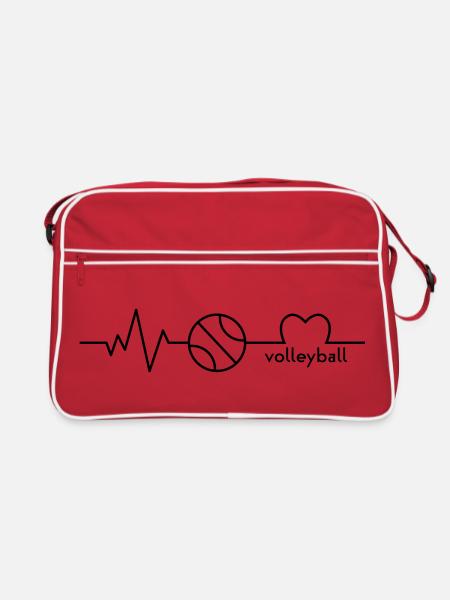 I love Volleyball - Sac Retro - rouge/blanc - Devant