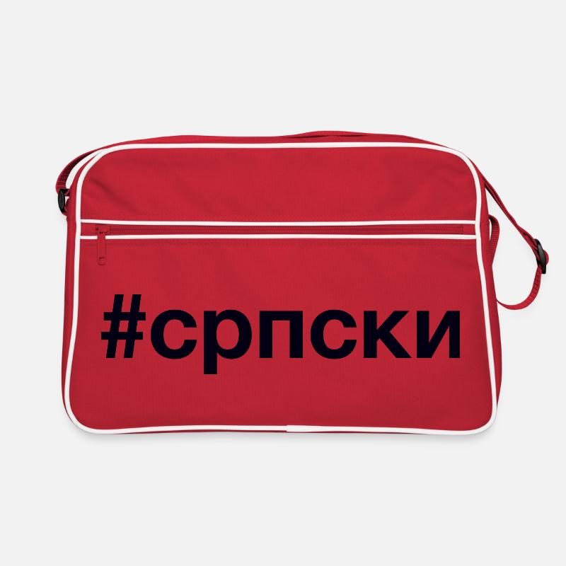 HASHTAG SERBE - Sac Retro - rouge/blanc