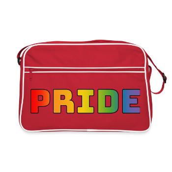 Regenbogen pride LGBT lgbtqi queer - Retro Tasche - Rot/Weiß - Vorne
