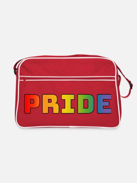 Regenbogen pride LGBT lgbtqi queer - Retro Tasche - Rot/Weiß - Vorne