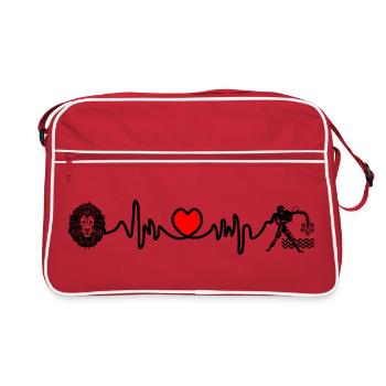 Fréquence cardiaque cardio Lion Verseau - Sac Retro - rouge/blanc - Devant