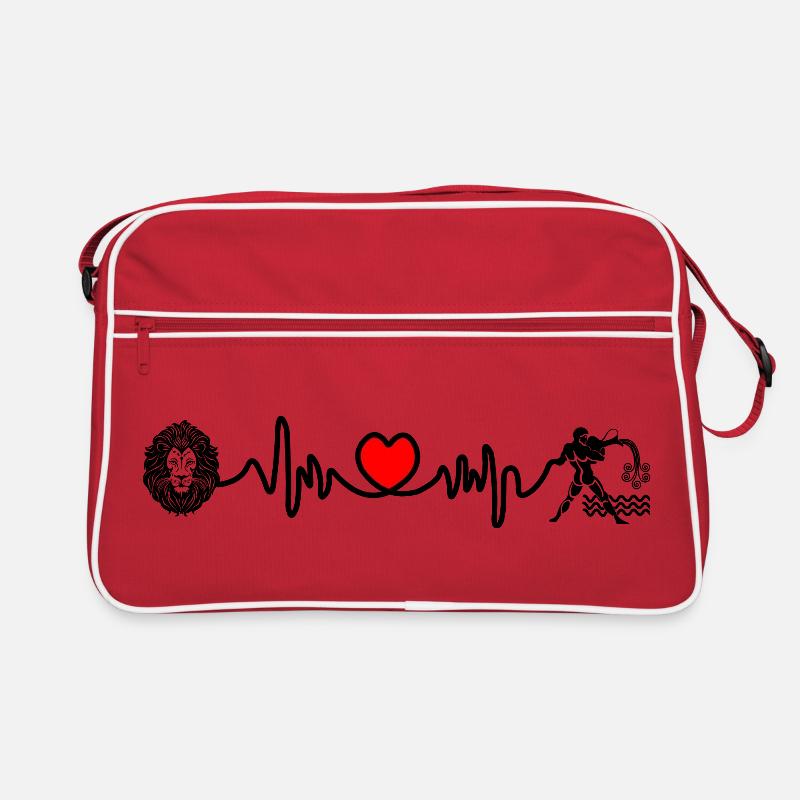 Fréquence cardiaque cardio Lion Verseau - Sac Retro - rouge/blanc