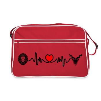 Fréquence cardiaque cardio Lion Capricorne - Sac Retro - rouge/blanc - Devant