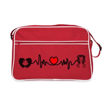 Heart rate cardio Gemini Virgo - Retro Bag - red/white - Front