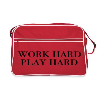 travailler dur, jouer dur - noir - Sac Retro - rouge/blanc - Devant