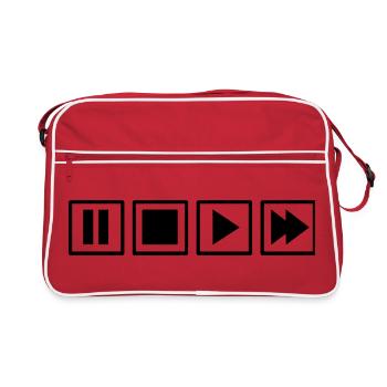 Retro Remote Control Buttons Oldschool Minimalist - Retro Bag - red/white - Front